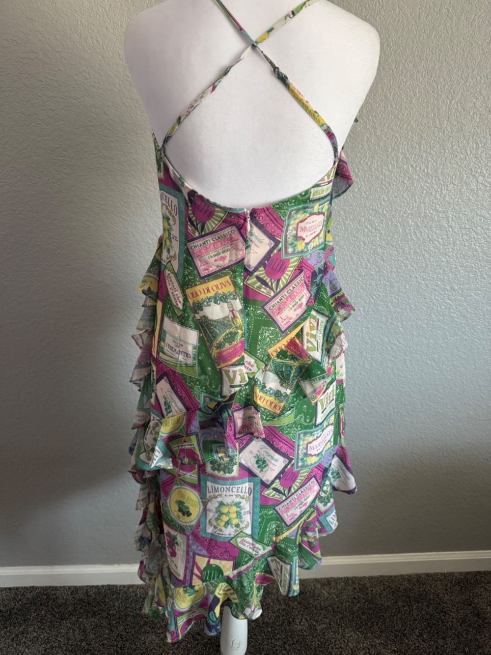LPA Roma Flounce Midi Summer Dress size small NEW with Tag - Picture 4 of 10